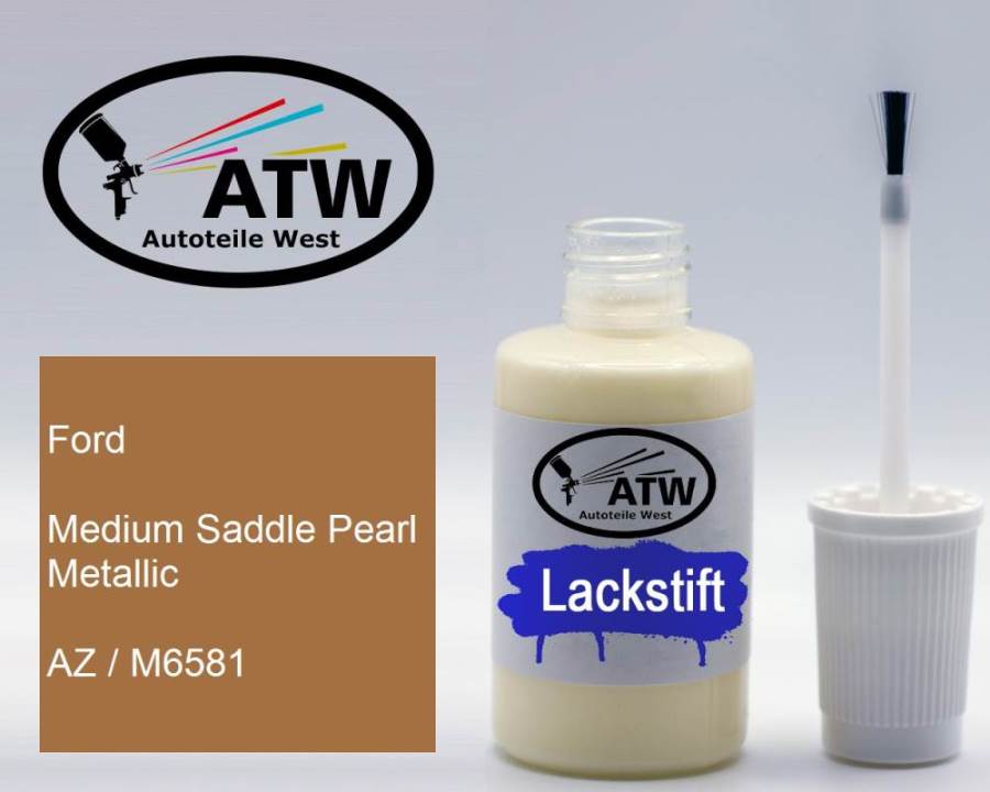 Ford, Medium Saddle Pearl Metallic, AZ / M6581: 20ml Lackstift, von ATW Autoteile West.